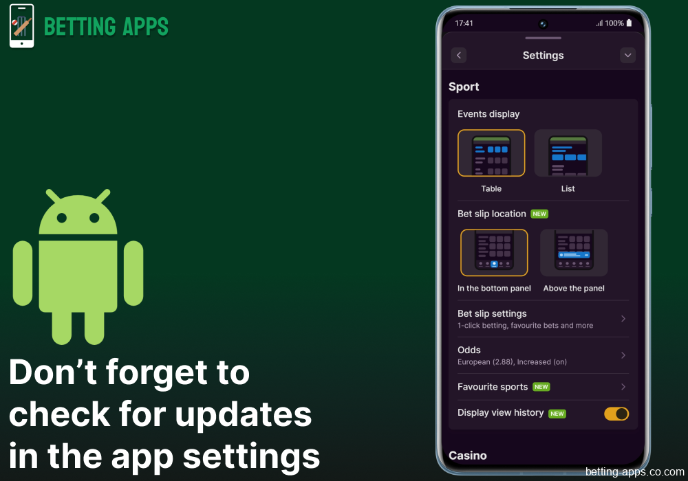 Don’t forget to check for updates in the app settings