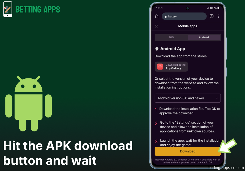 Hit the APK download button and wait