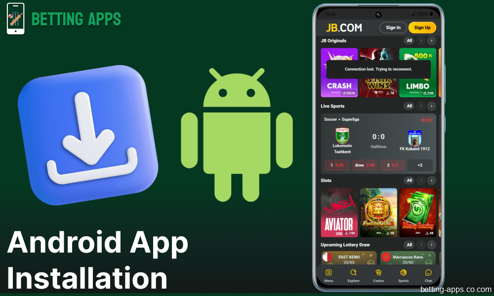 Guide on installing the JB Casino app on Android for bettors from India