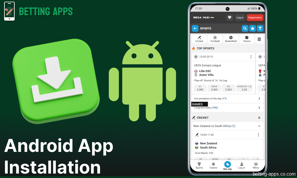 Guide on installing the Megapari app on Android for bettors from India