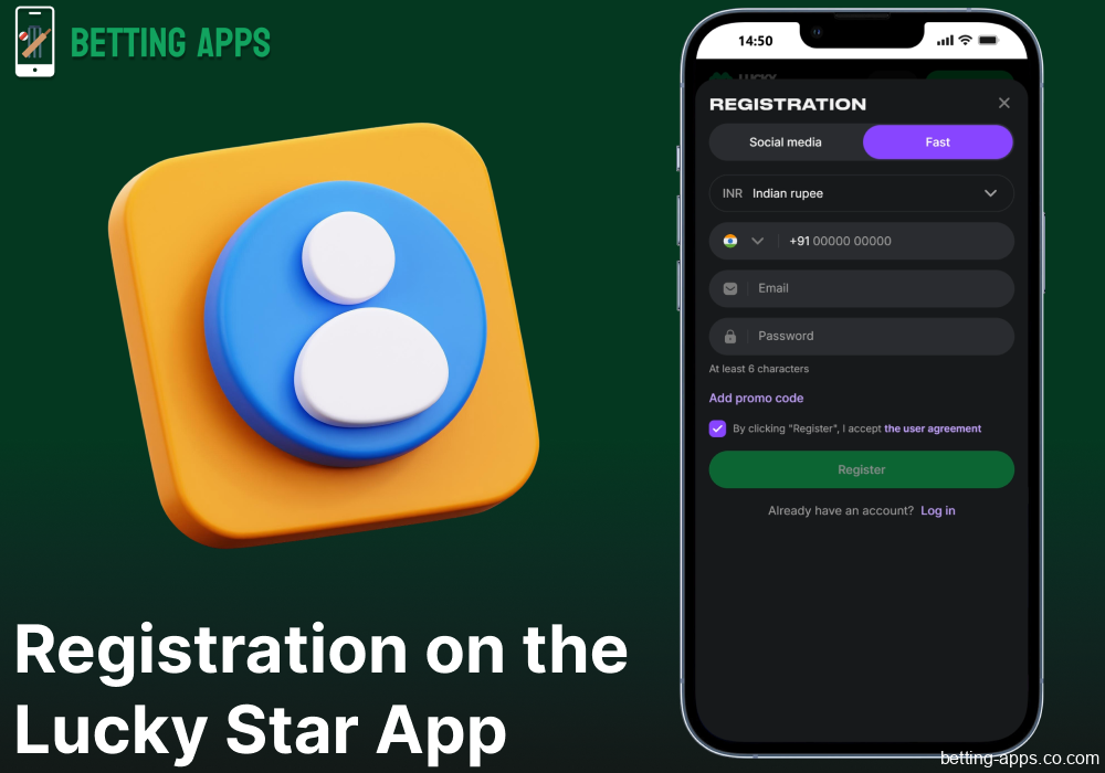 Instructions on Lucky Star app registration for bettors from India