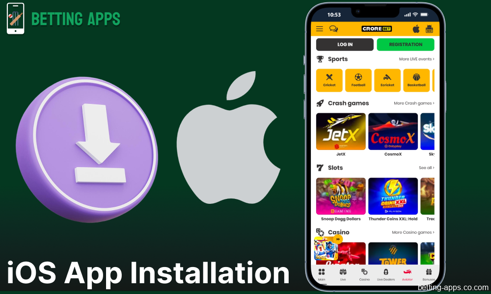 Guide on installing the CroreBet app on ioS for bettors from India