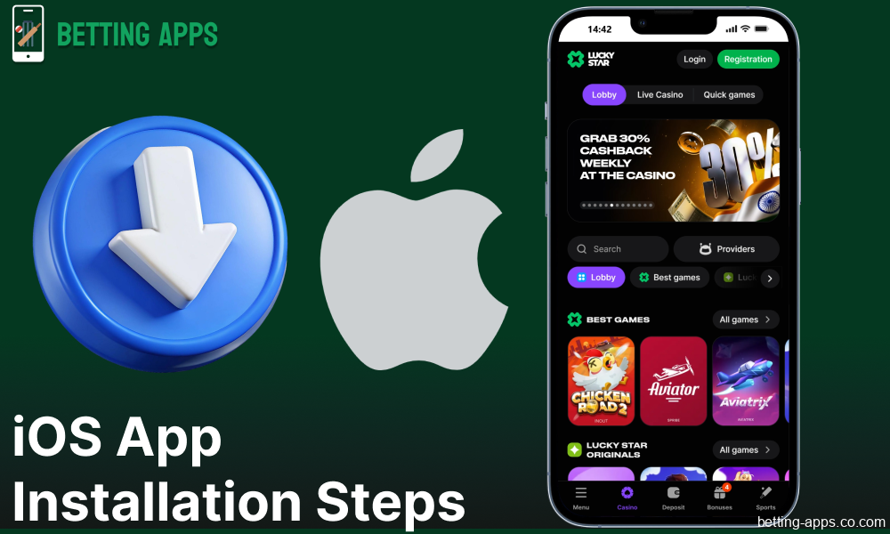 Guide on installing the Lucky Star app on iOS for bettors from India
